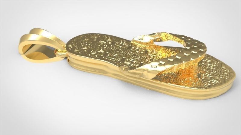 Hawaiian Flip Flop Sandals Necklace Charm Pendant Jewelry 3D print model_5
