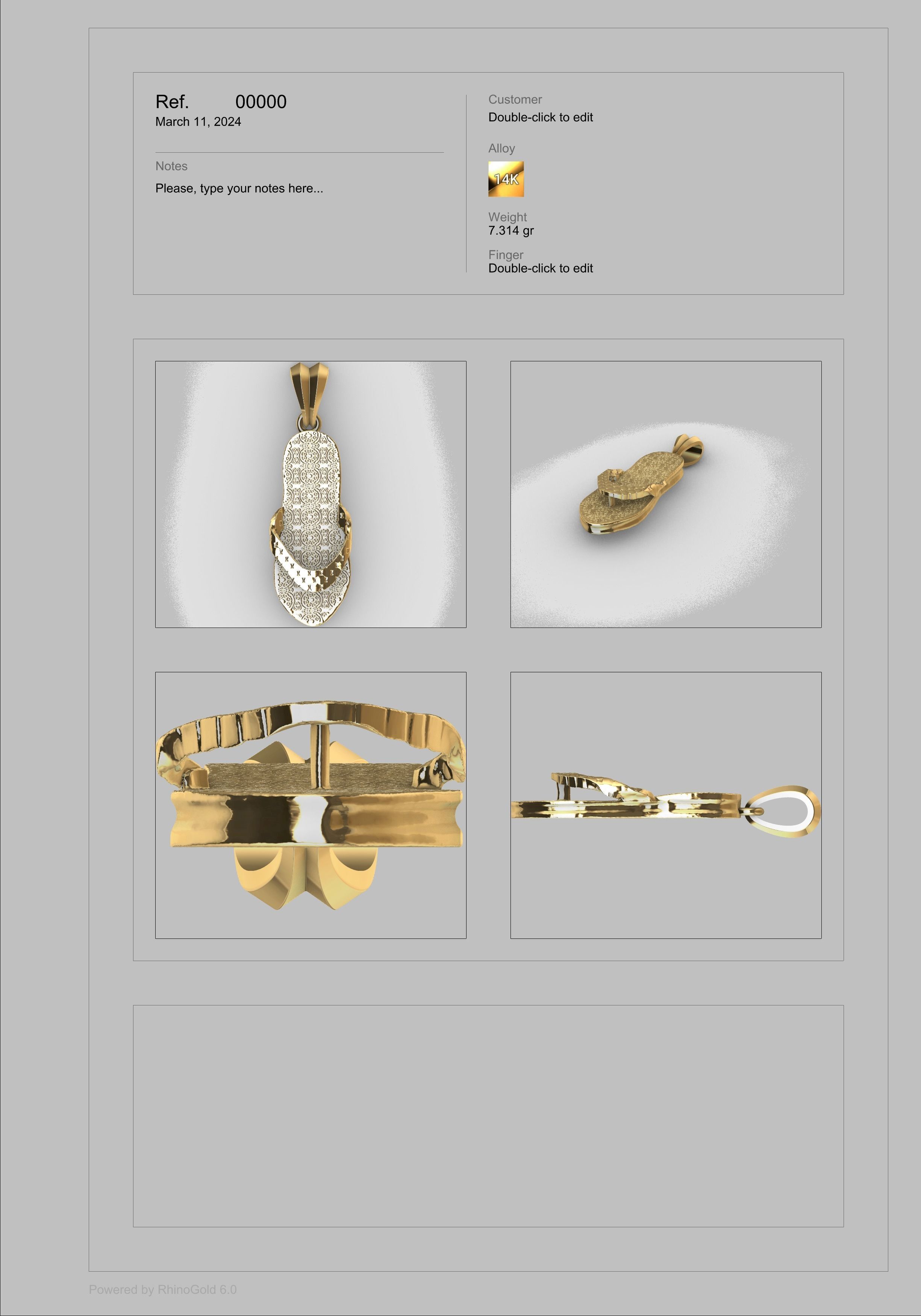 Hawaiian Flip Flop Sandals Necklace Charm Pendant Jewelry 3D print model_10