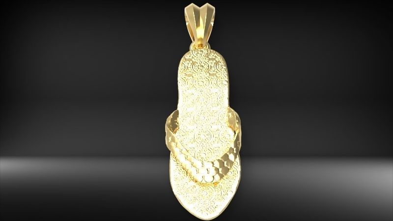 Hawaiian Flip Flop Sandals Necklace Charm Pendant Jewelry 3D print model_18