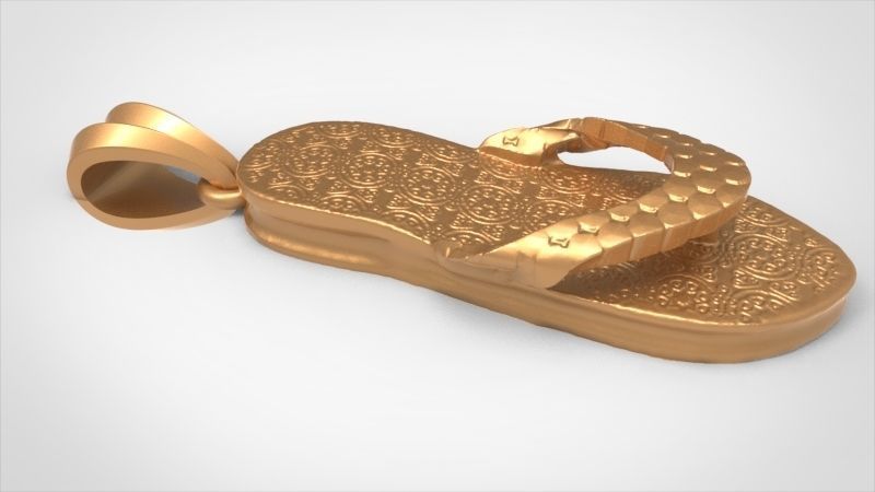 Hawaiian Flip Flop Sandals Necklace Charm Pendant Jewelry 3D print model_7
