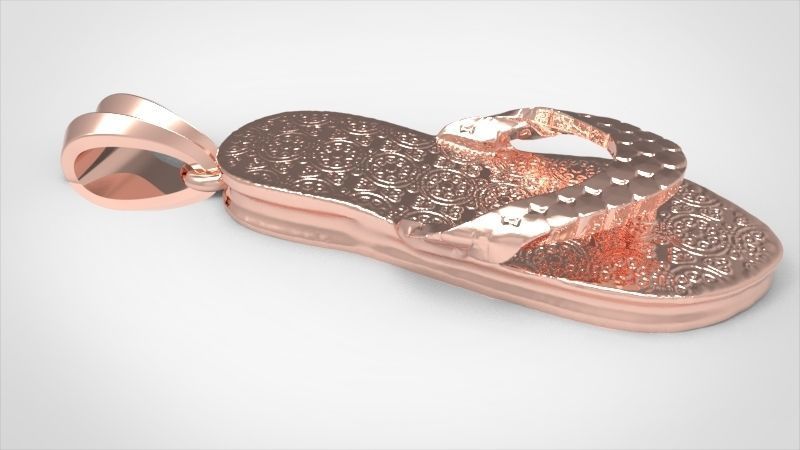 Hawaiian Flip Flop Sandals Necklace Charm Pendant Jewelry 3D print model_0
