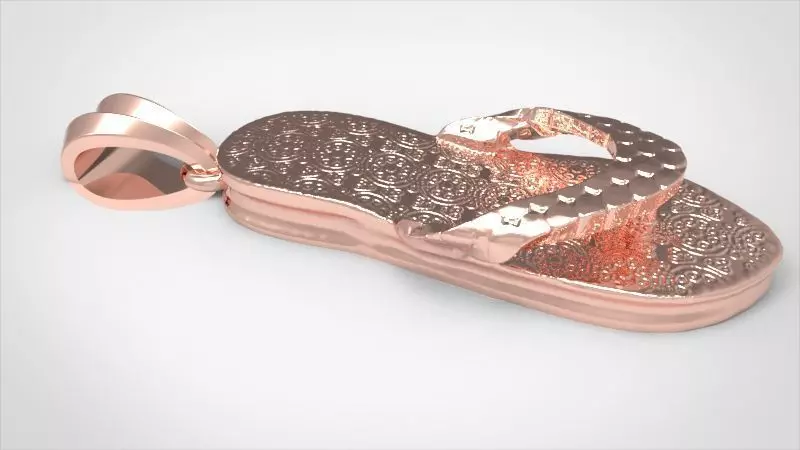 Hawaiian Flip Flop Sandals Necklace Charm Pendant Jewelry 3D print model_0