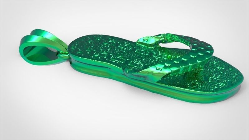 Hawaiian Flip Flop Sandals Necklace Charm Pendant Jewelry 3D print model_29