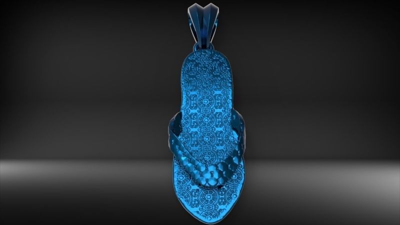 Hawaiian Flip Flop Sandals Necklace Charm Pendant Jewelry 3D print model_25