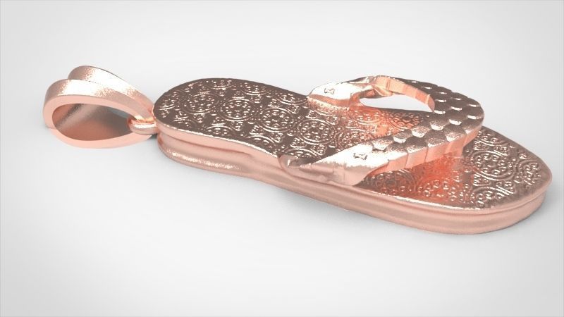 Hawaiian Flip Flop Sandals Necklace Charm Pendant Jewelry 3D print model_3