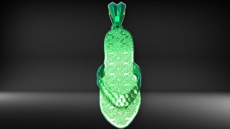 Hawaiian Flip Flop Sandals Necklace Charm Pendant Jewelry 3D print model_24