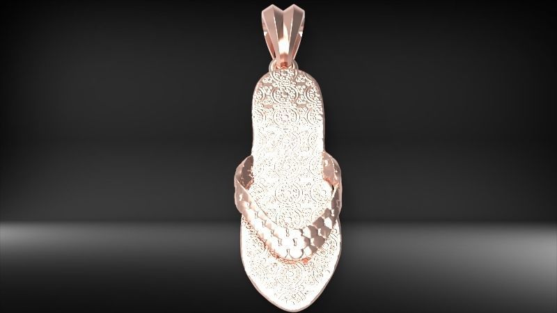 Hawaiian Flip Flop Sandals Necklace Charm Pendant Jewelry 3D print model_21