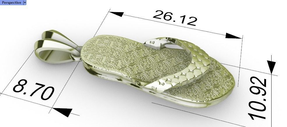 Hawaiian Flip Flop Sandals Necklace Charm Pendant Jewelry 3D print model_13