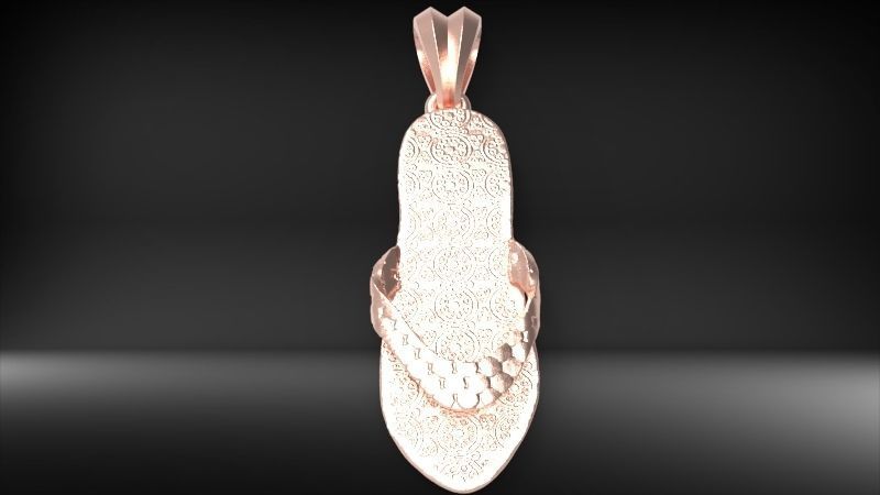 Hawaiian Flip Flop Sandals Necklace Charm Pendant Jewelry 3D print model_20