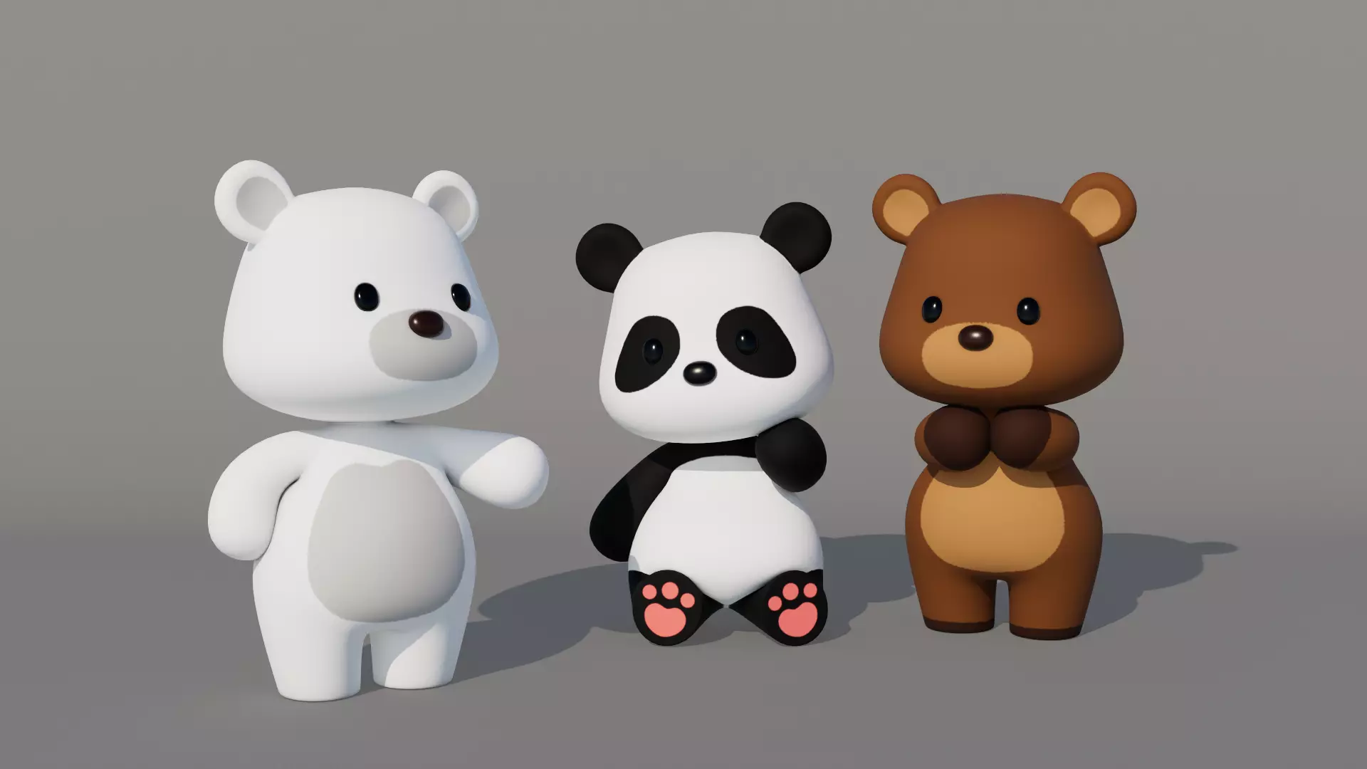 Rigged Cartoon Bear Low-poly 3D model_0