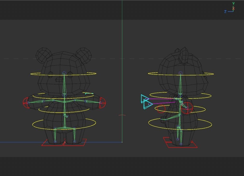 Rigged Cartoon Bear Low-poly 3D model_7