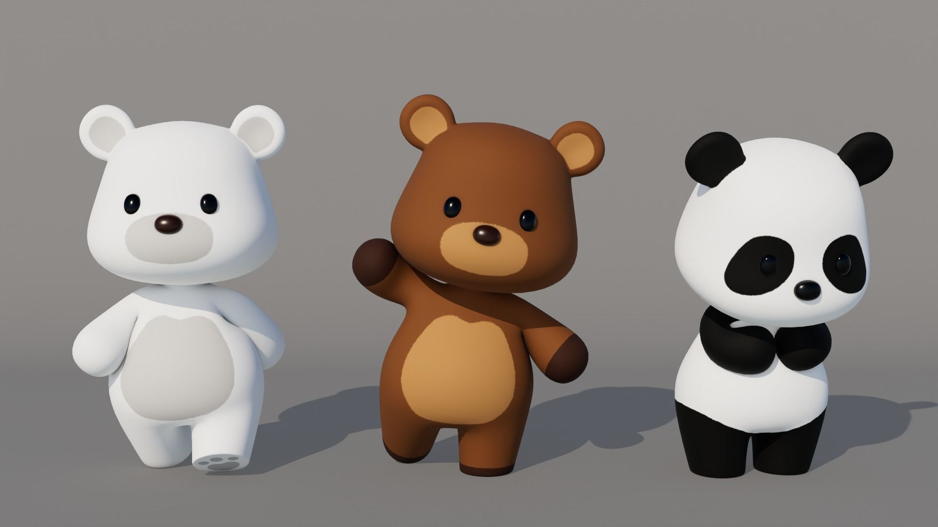 Rigged Cartoon Bear Low-poly 3D model_1