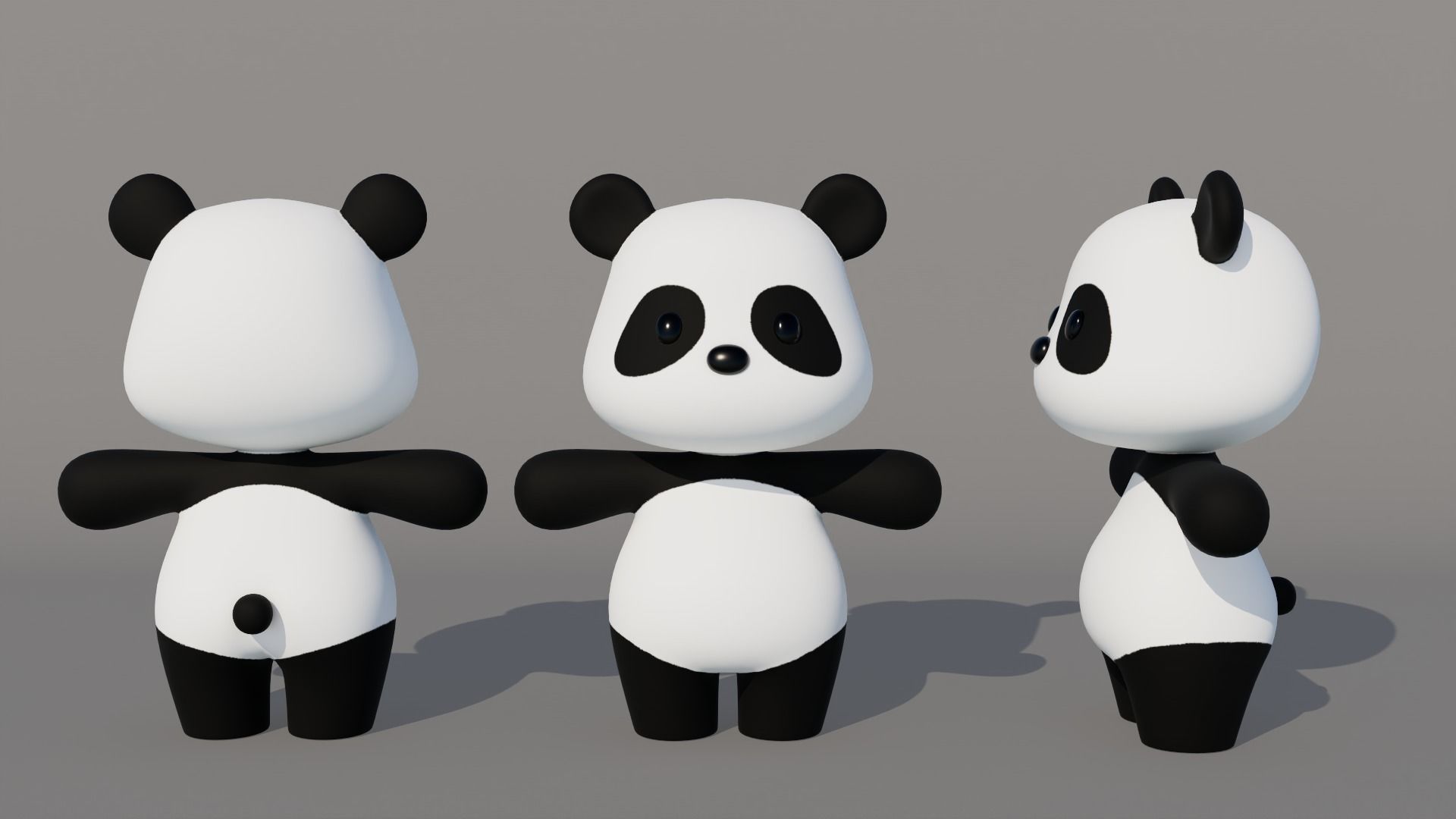 Rigged Cartoon Bear Low-poly 3D model_2