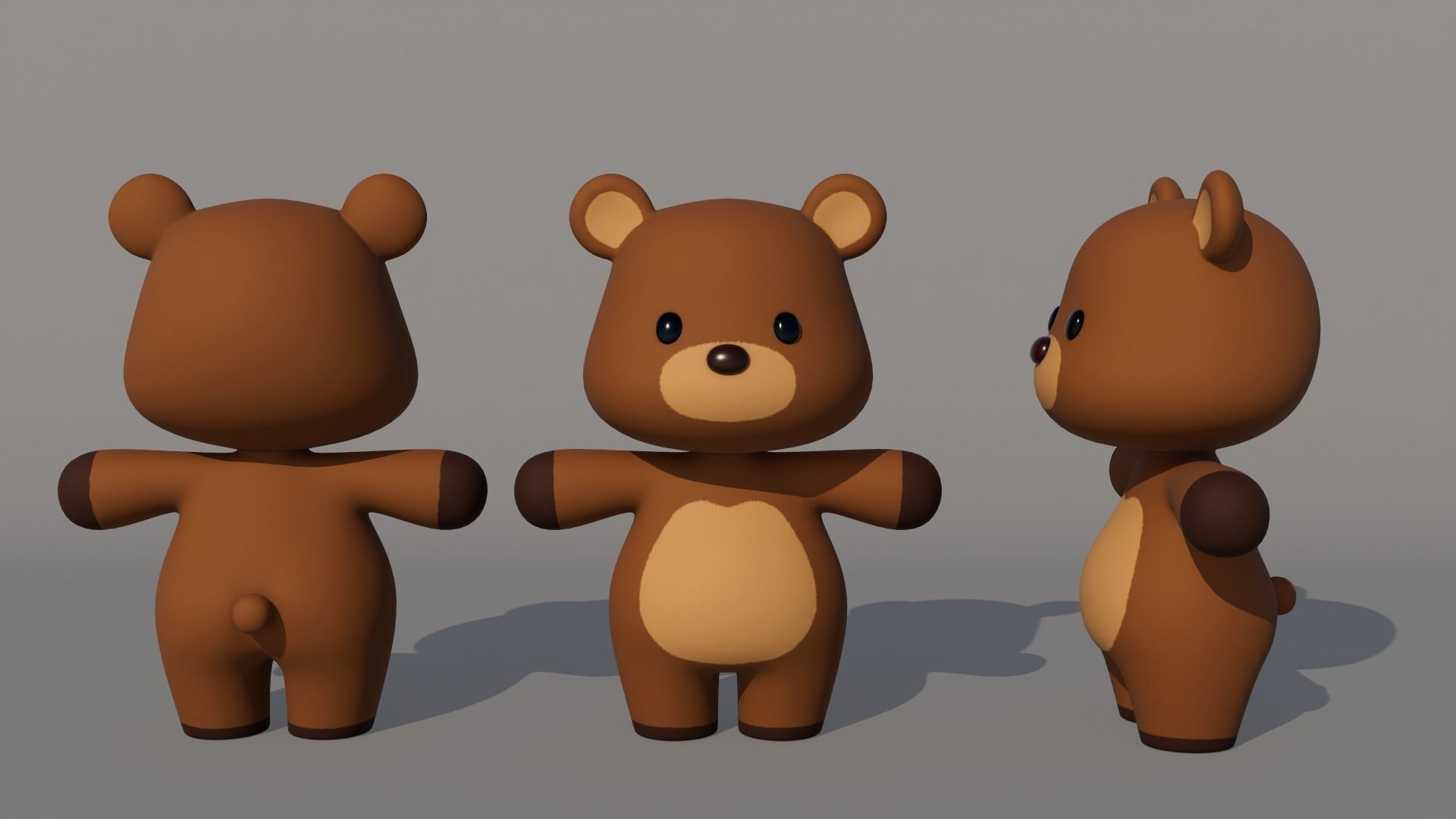 Rigged Cartoon Bear Low-poly 3D model_3