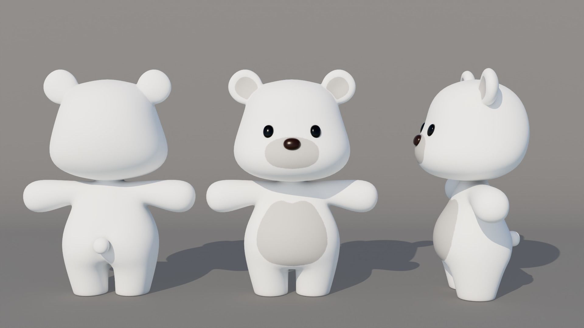 Rigged Cartoon Bear Low-poly 3D model_4