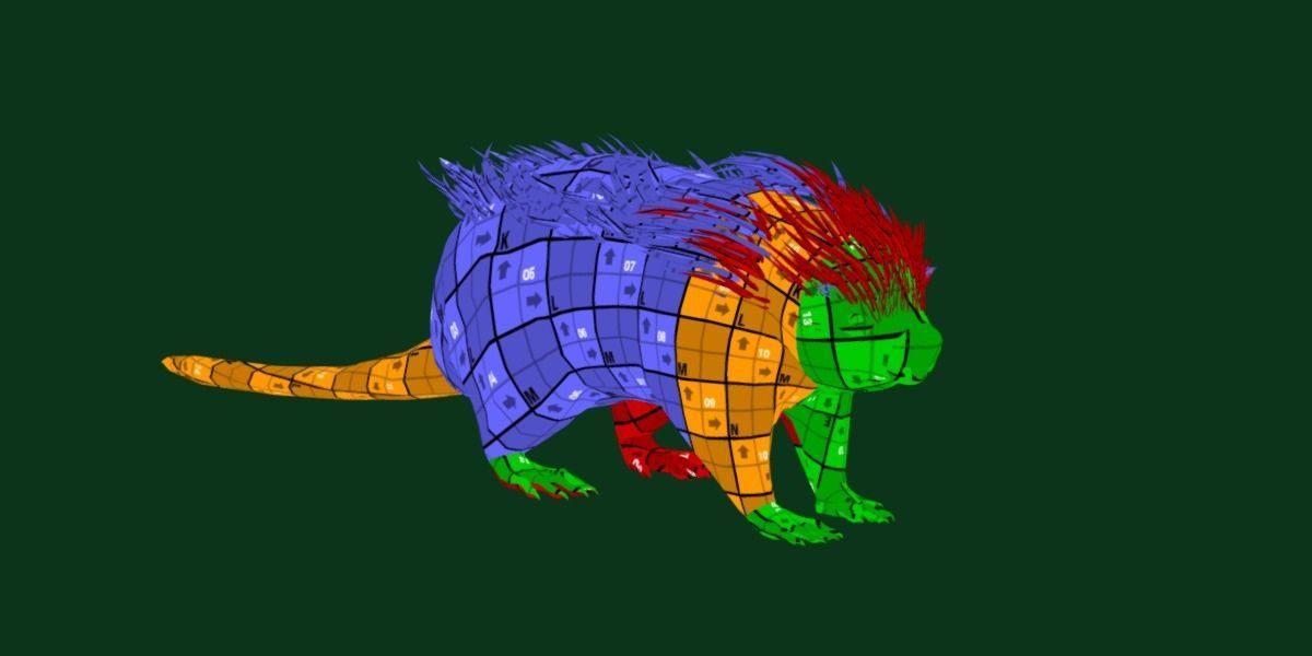 Brazilian Porcupine Rodent Low-poly 3D model_16