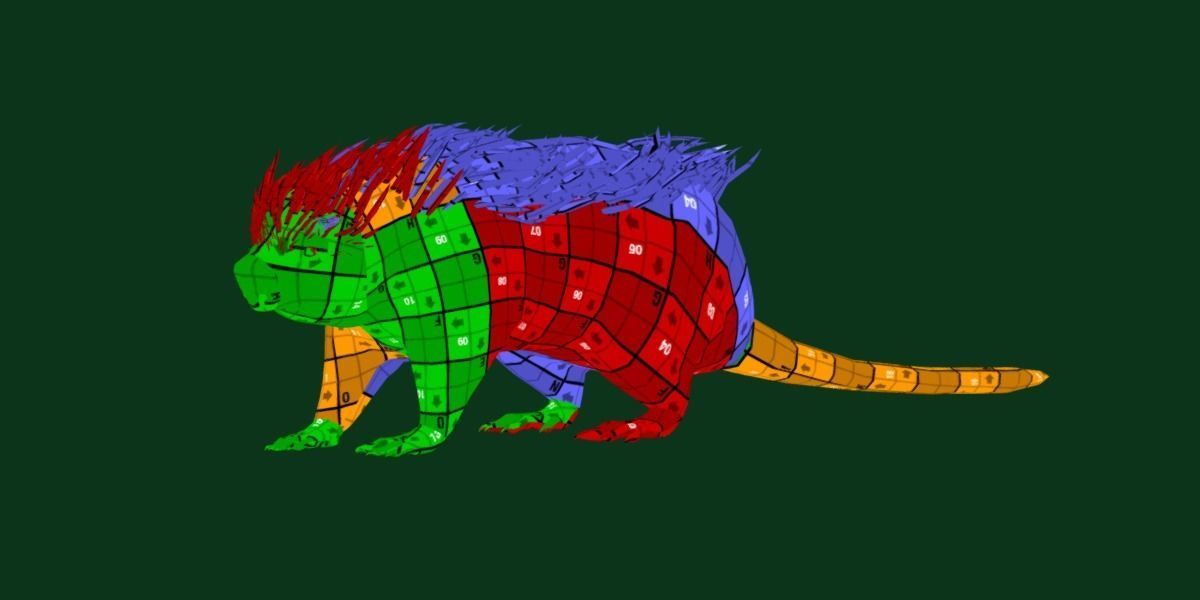 Brazilian Porcupine Rodent Low-poly 3D model_20