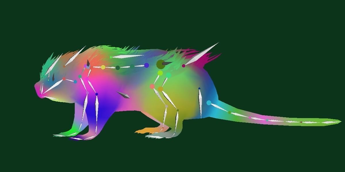 Brazilian Porcupine Rodent Low-poly 3D model_3