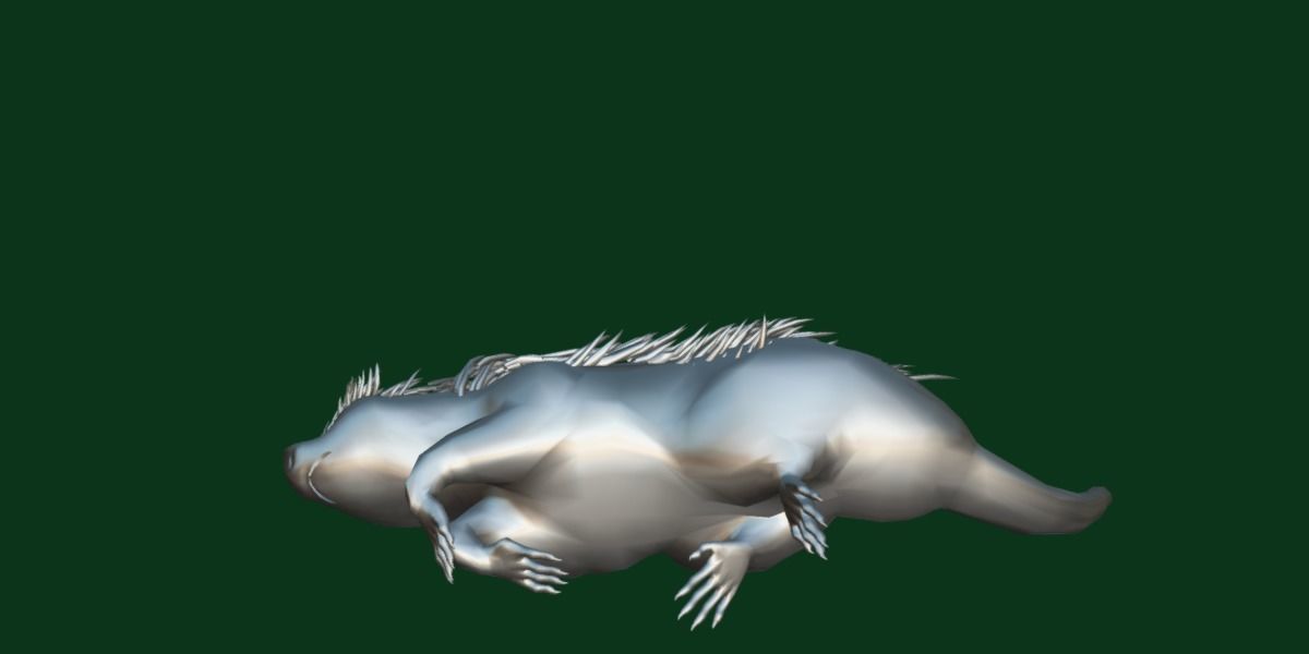 Brazilian Porcupine Rodent Low-poly 3D model_22