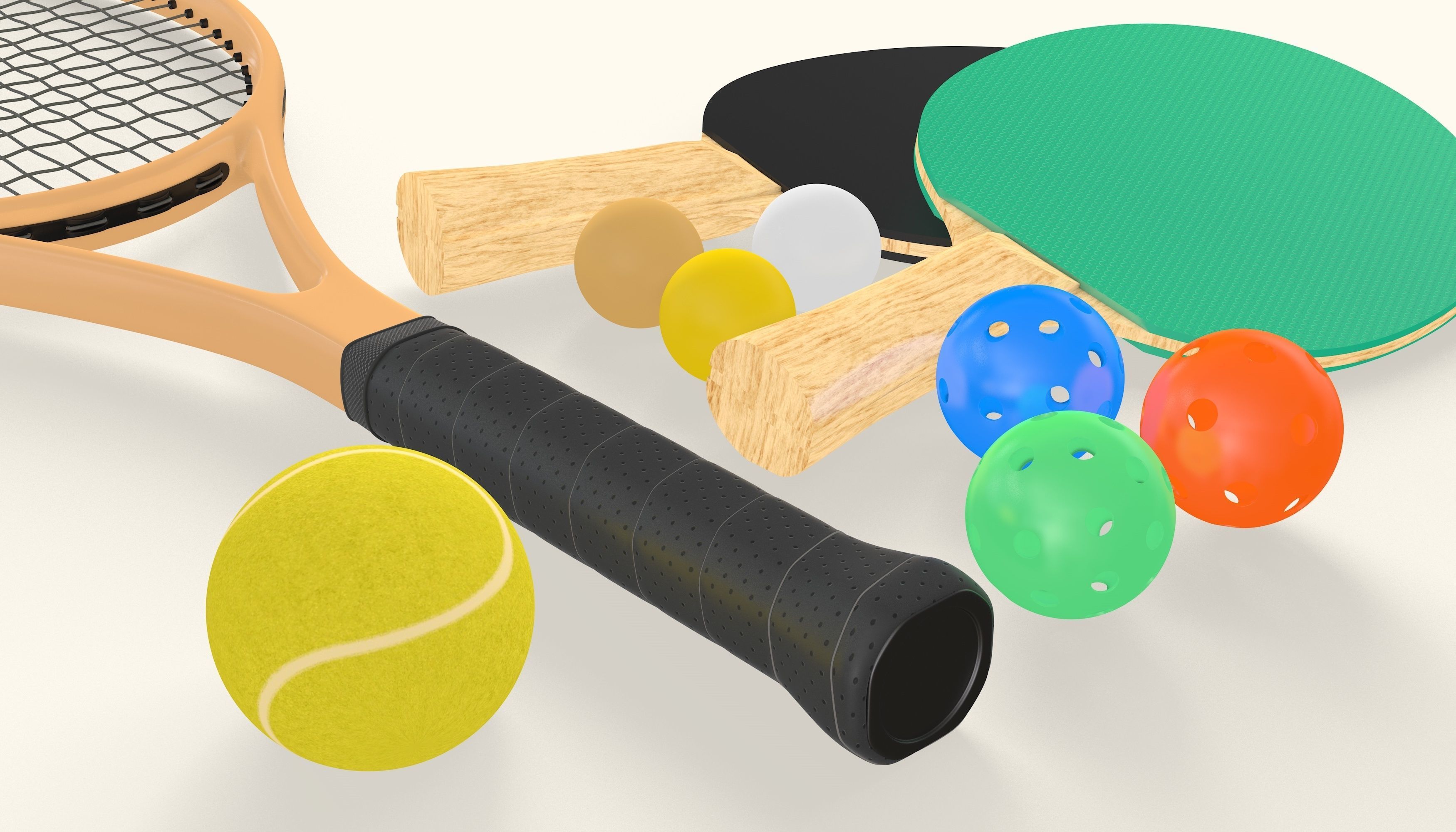 Sport Rackets Collection 3D model | CGTrader