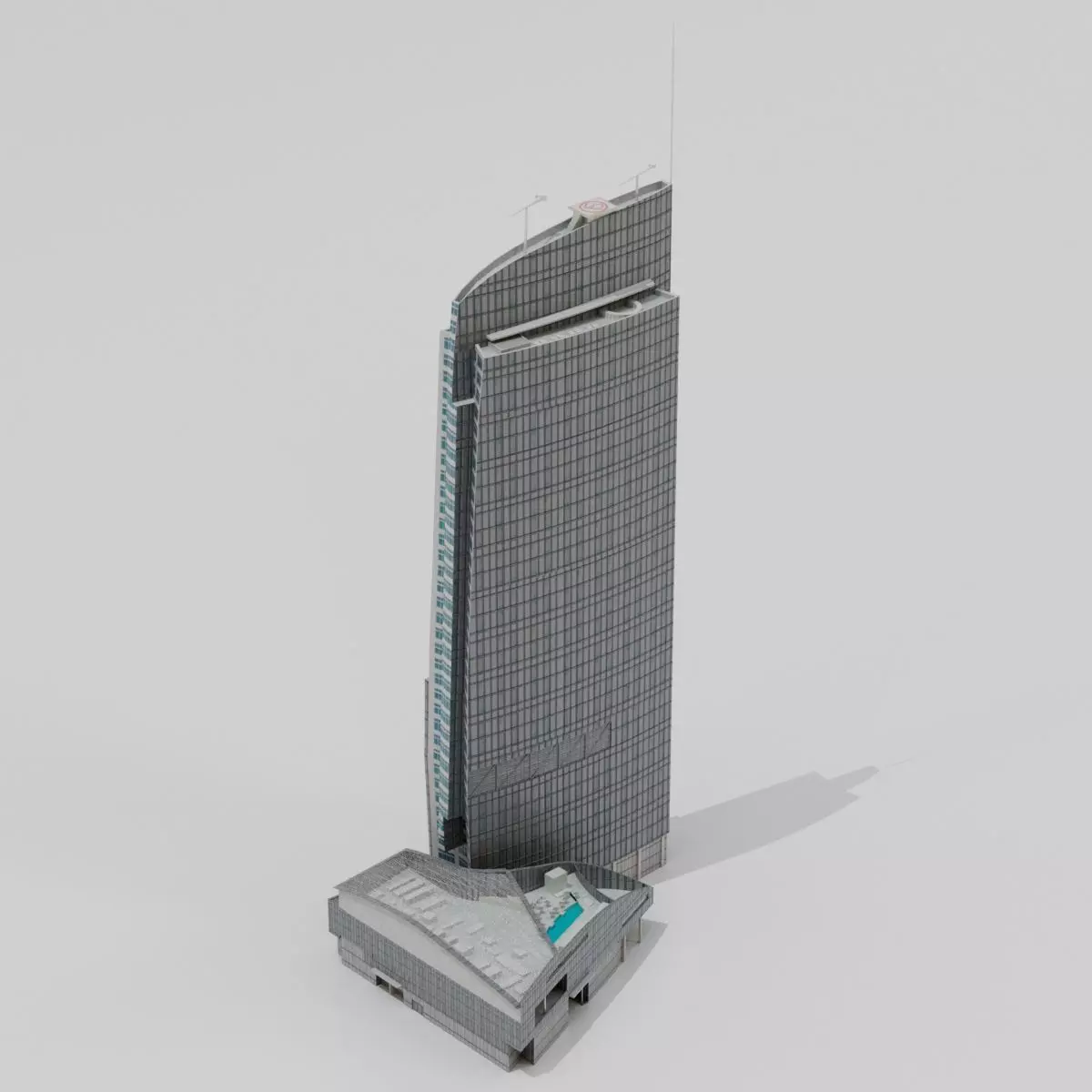 Downtown City Skyscraper 02 Low-poly 3D model_0