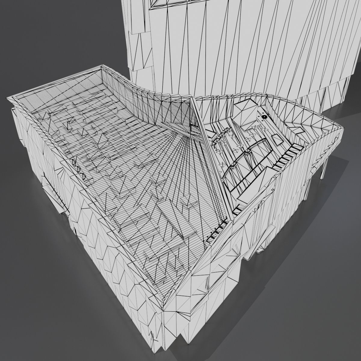 Downtown City Skyscraper 02 Low-poly 3D model_10
