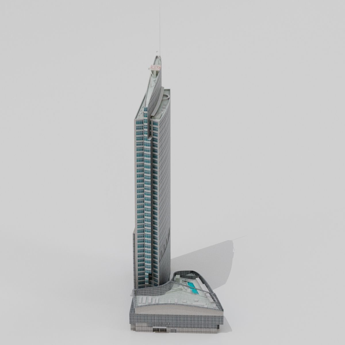 Downtown City Skyscraper 02 Low-poly 3D model_1