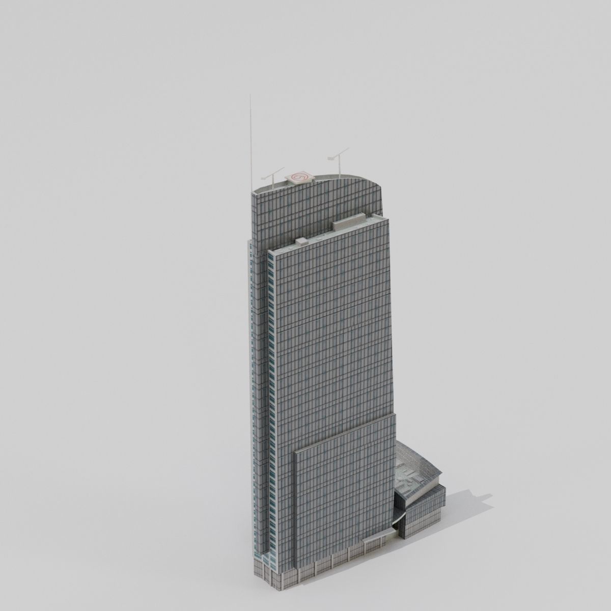 Downtown City Skyscraper 02 Low-poly 3D model_5