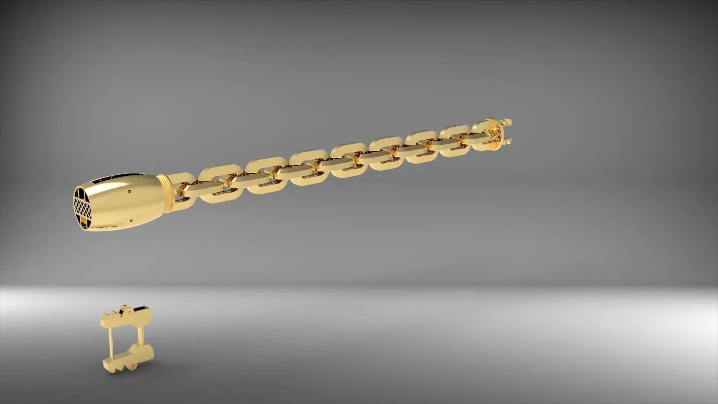 halka seklinde buyuk 3d zincir bileklik 3D print model_0