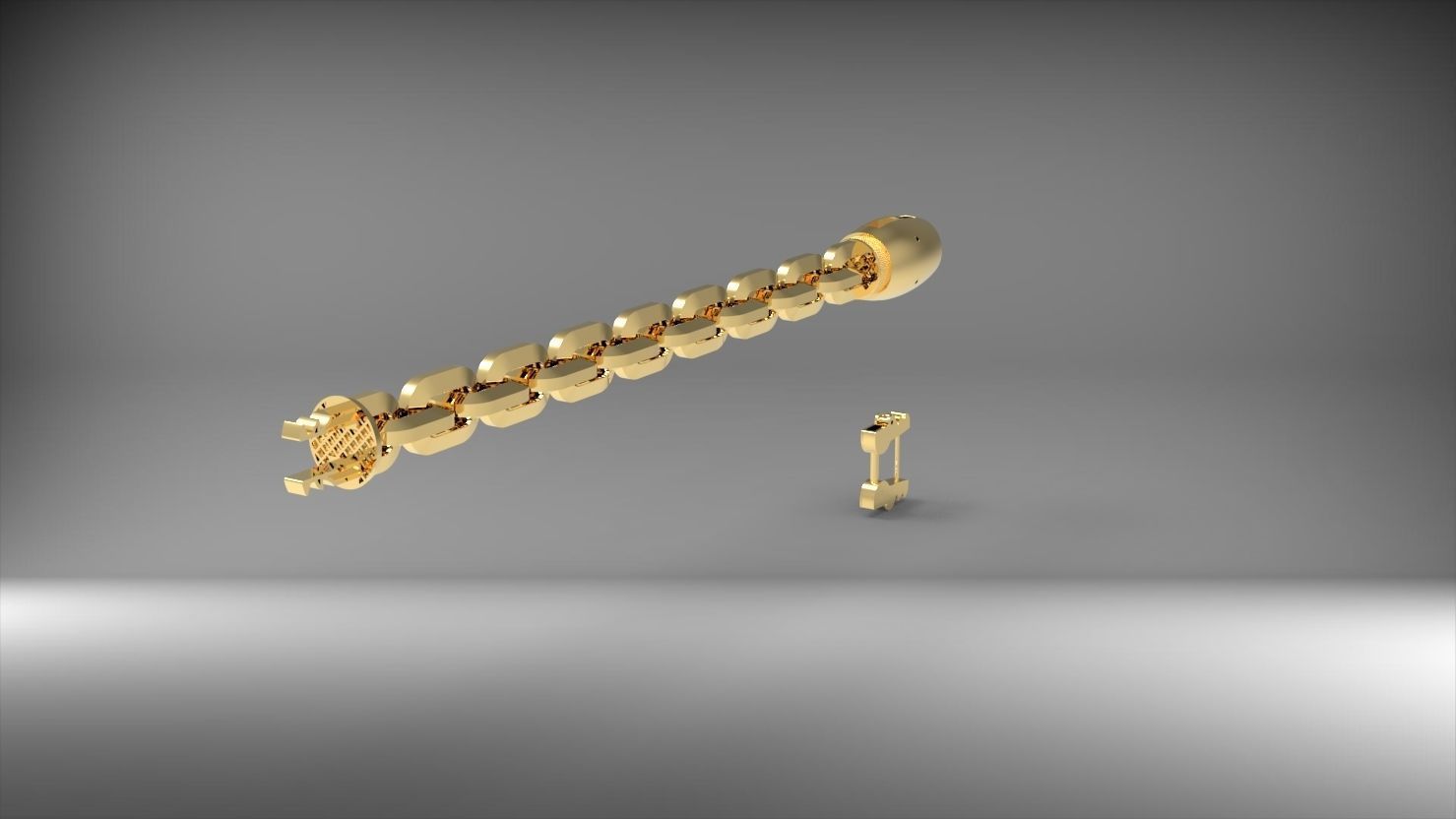 halka seklinde buyuk 3d zincir bileklik 3D print model_2