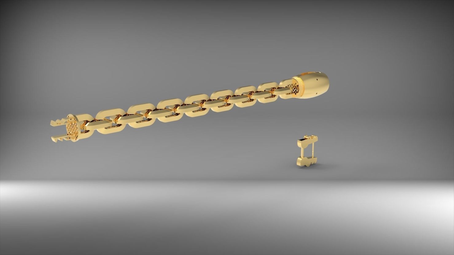 halka seklinde buyuk 3d zincir bileklik 3D print model_4