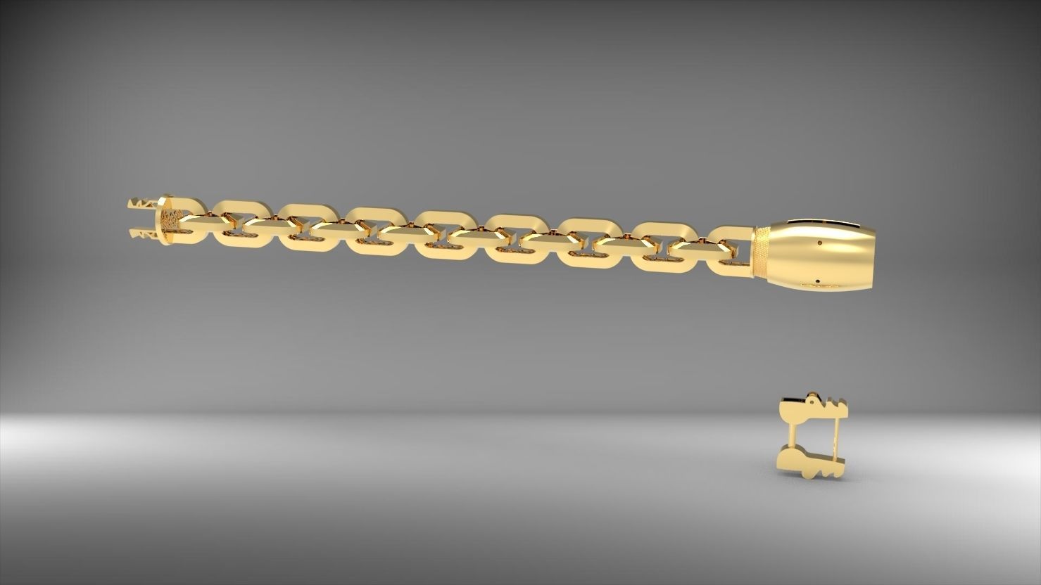 halka seklinde buyuk 3d zincir bileklik 3D print model_10