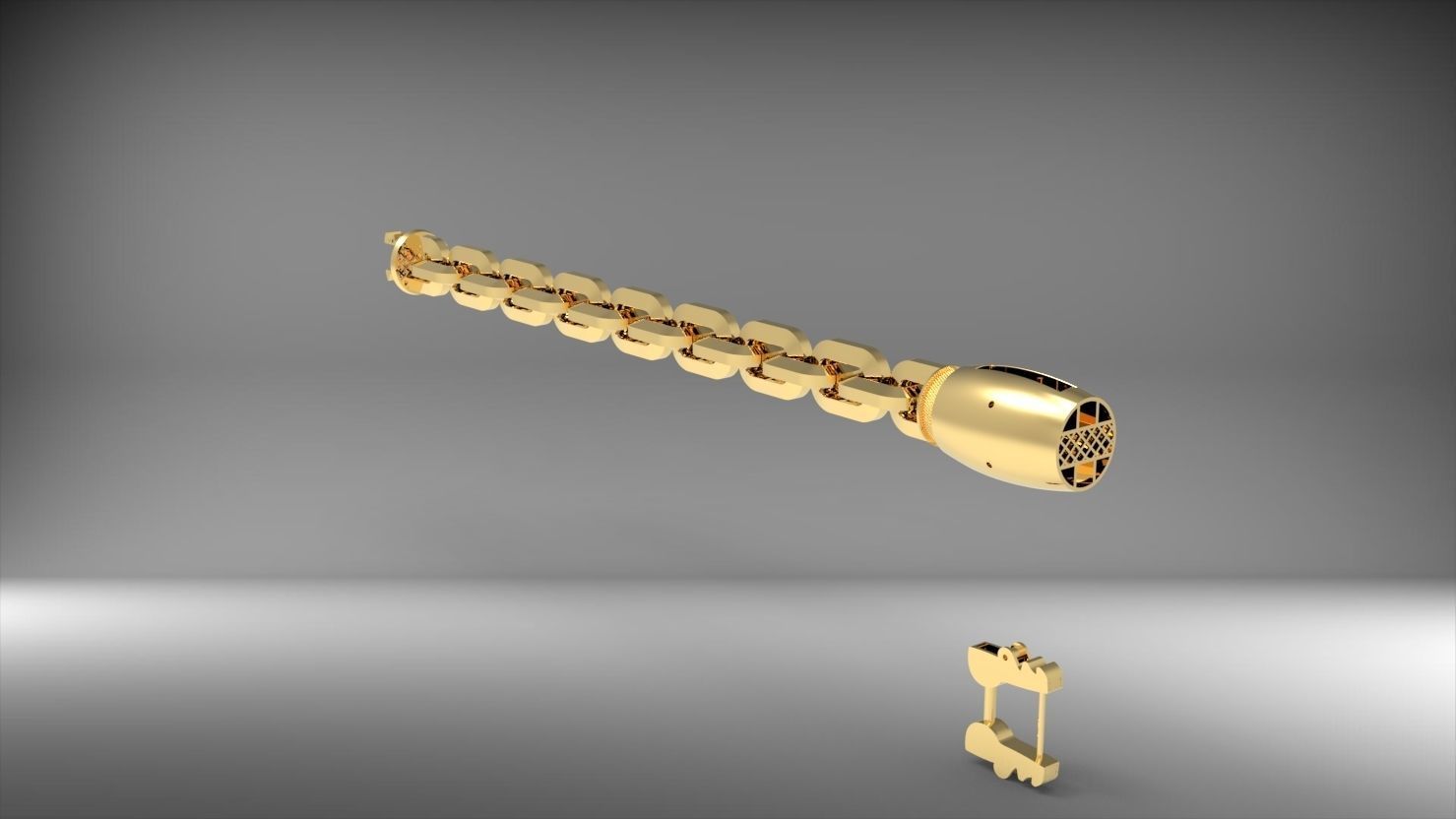 halka seklinde buyuk 3d zincir bileklik 3D print model_16