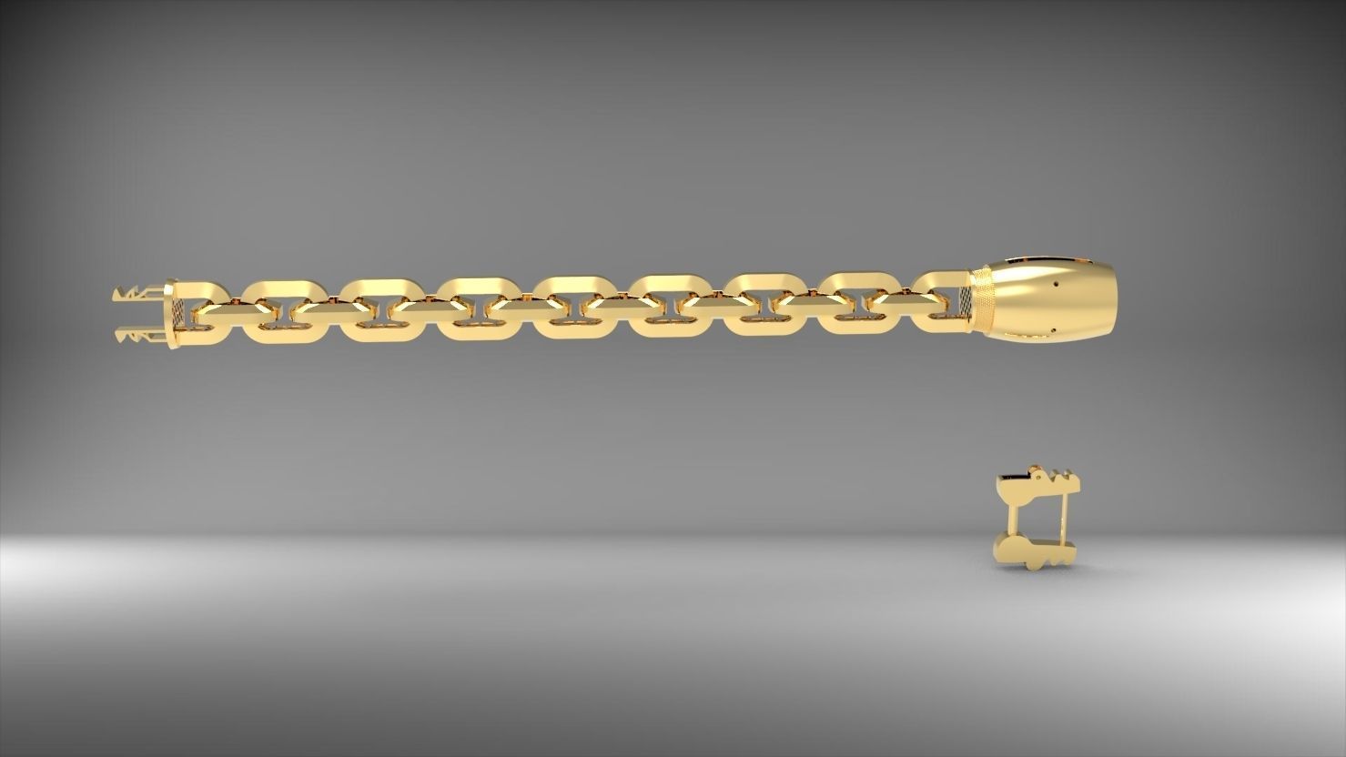 halka seklinde buyuk 3d zincir bileklik 3D print model_8