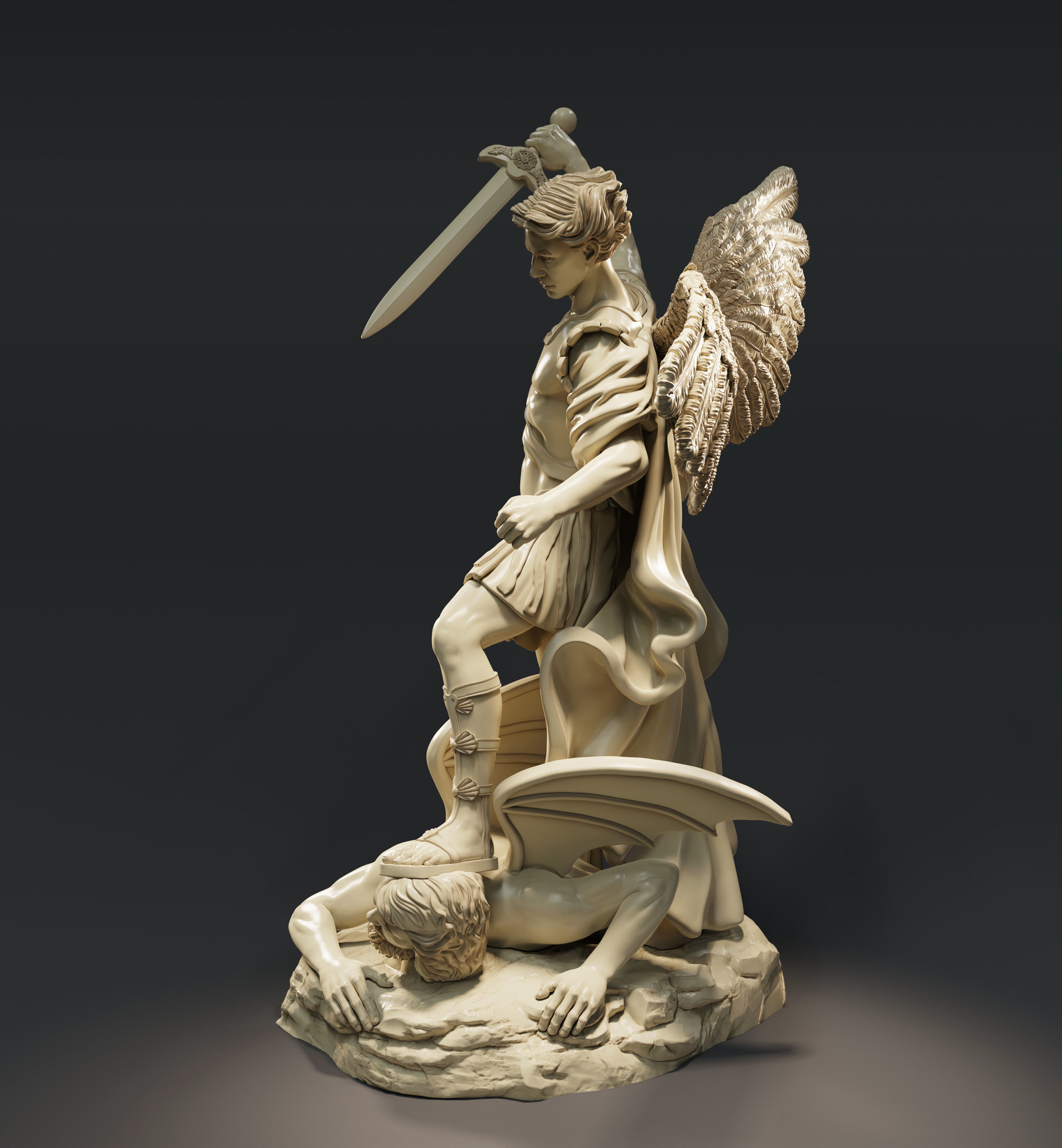 Archangel Michael Statue 3D print model_2