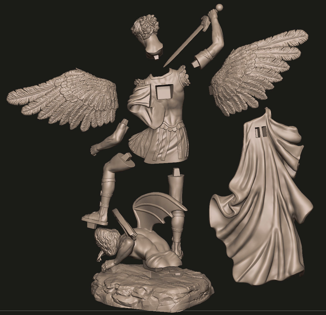 Archangel Michael Statue 3D print model_16