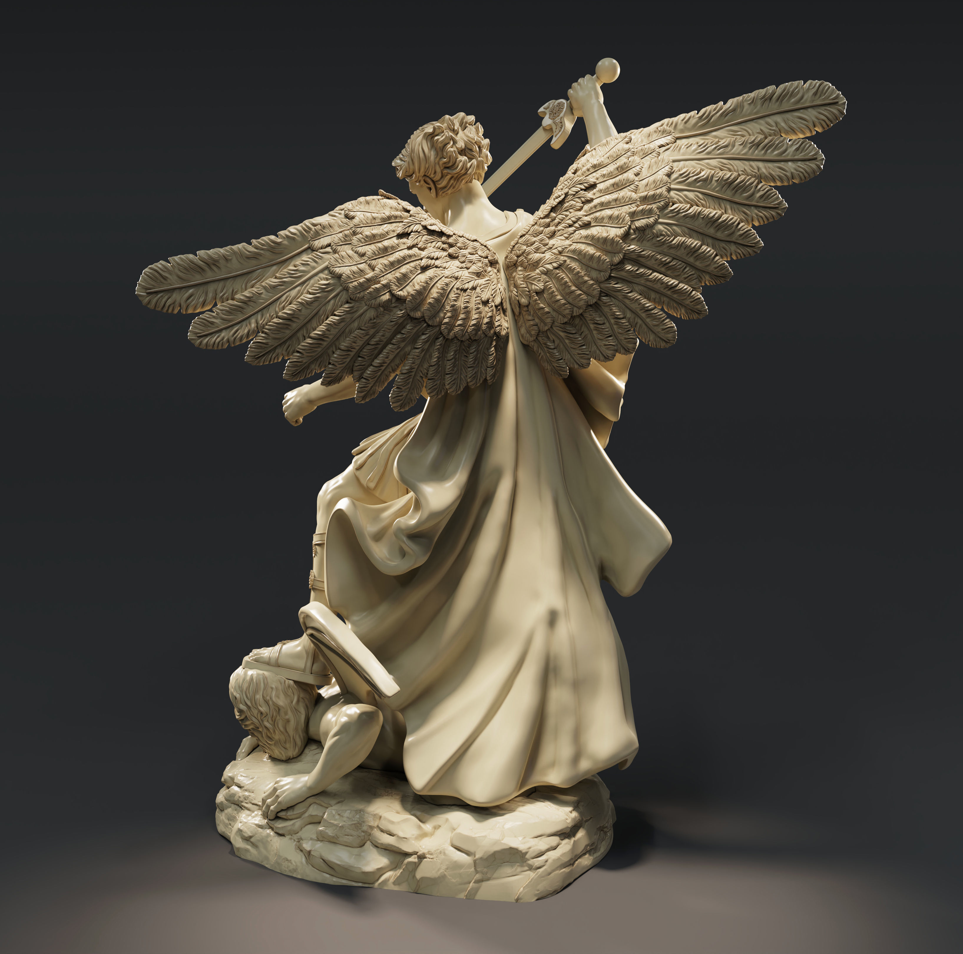 Archangel Michael Statue 3D print model_3