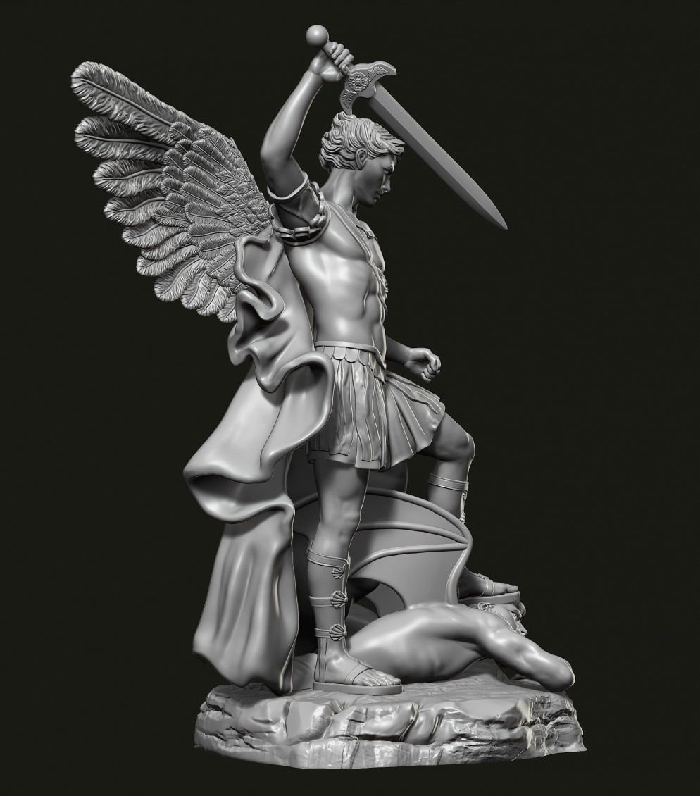 Archangel Michael Statue 3D print model_9