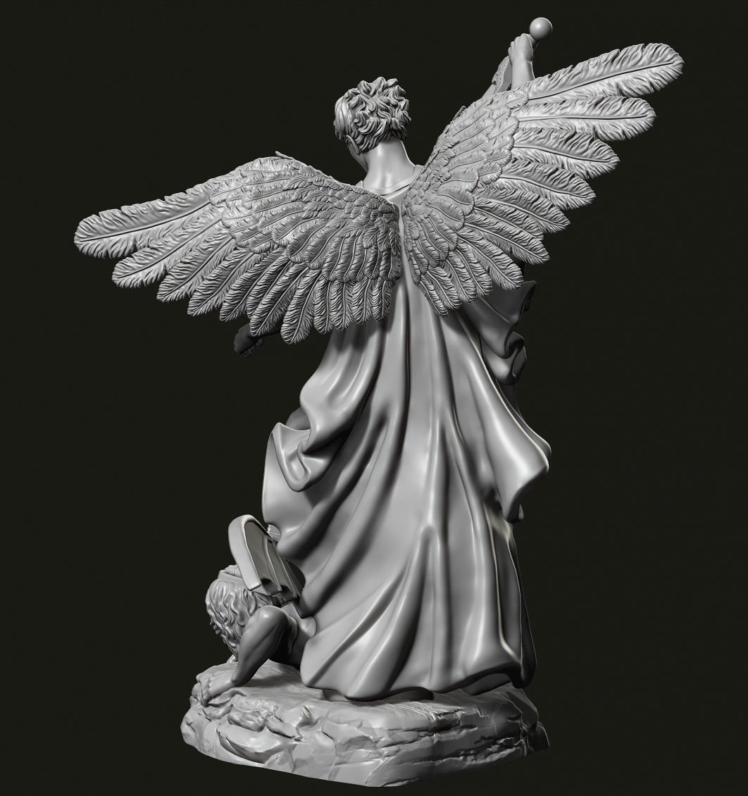 Archangel Michael Statue 3D print model_11