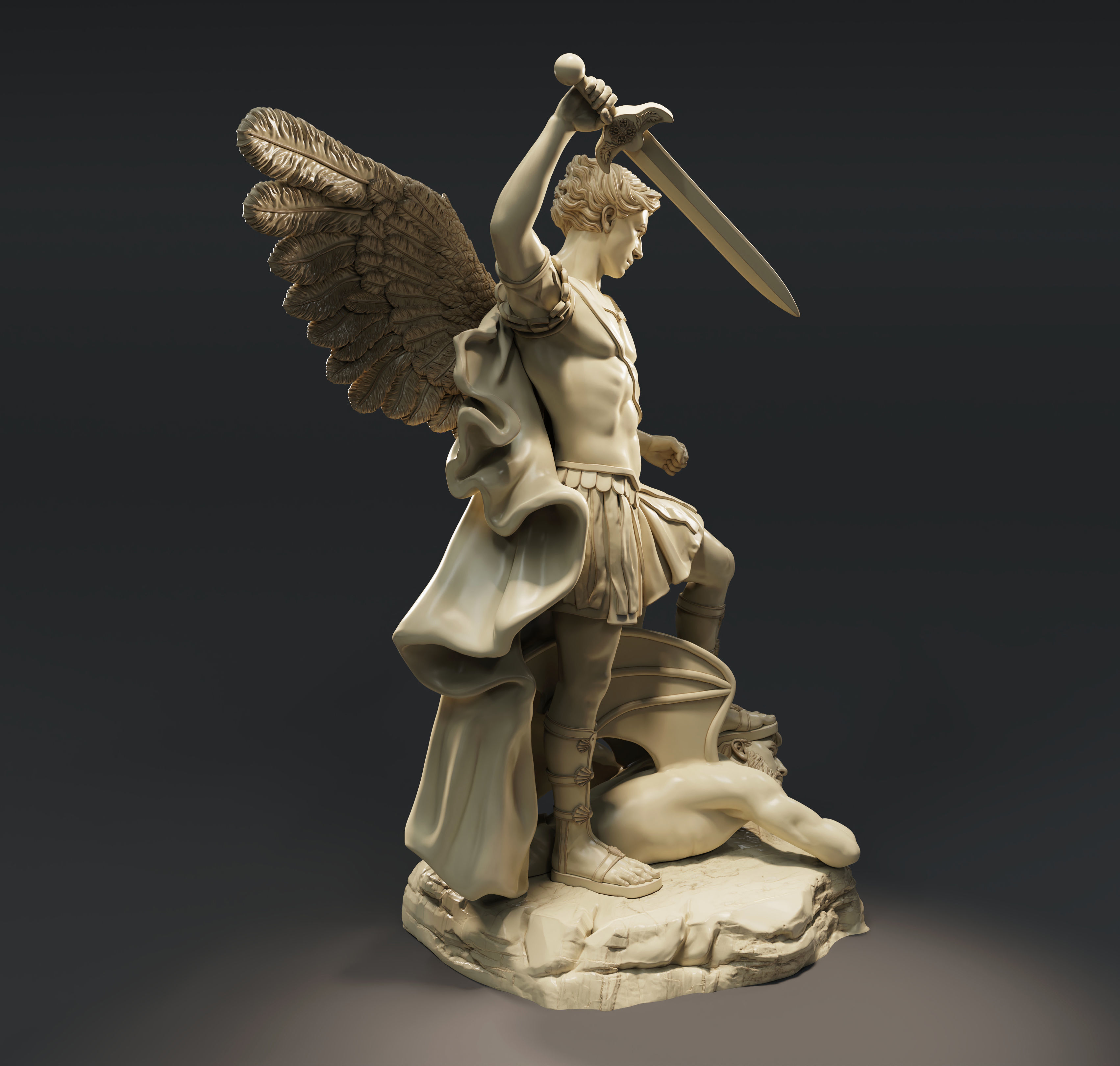 Archangel Michael Statue 3D print model_1