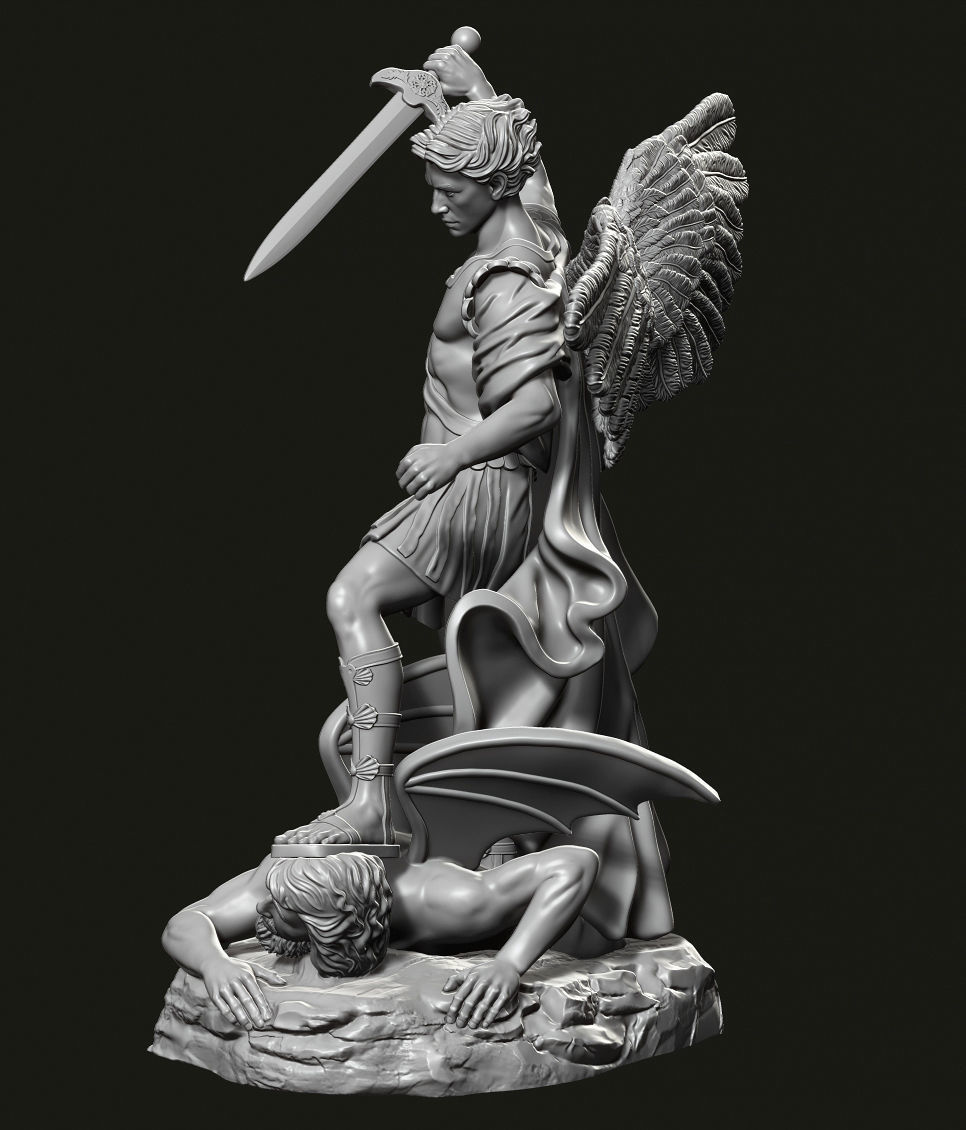 Archangel Michael Statue 3D print model_10