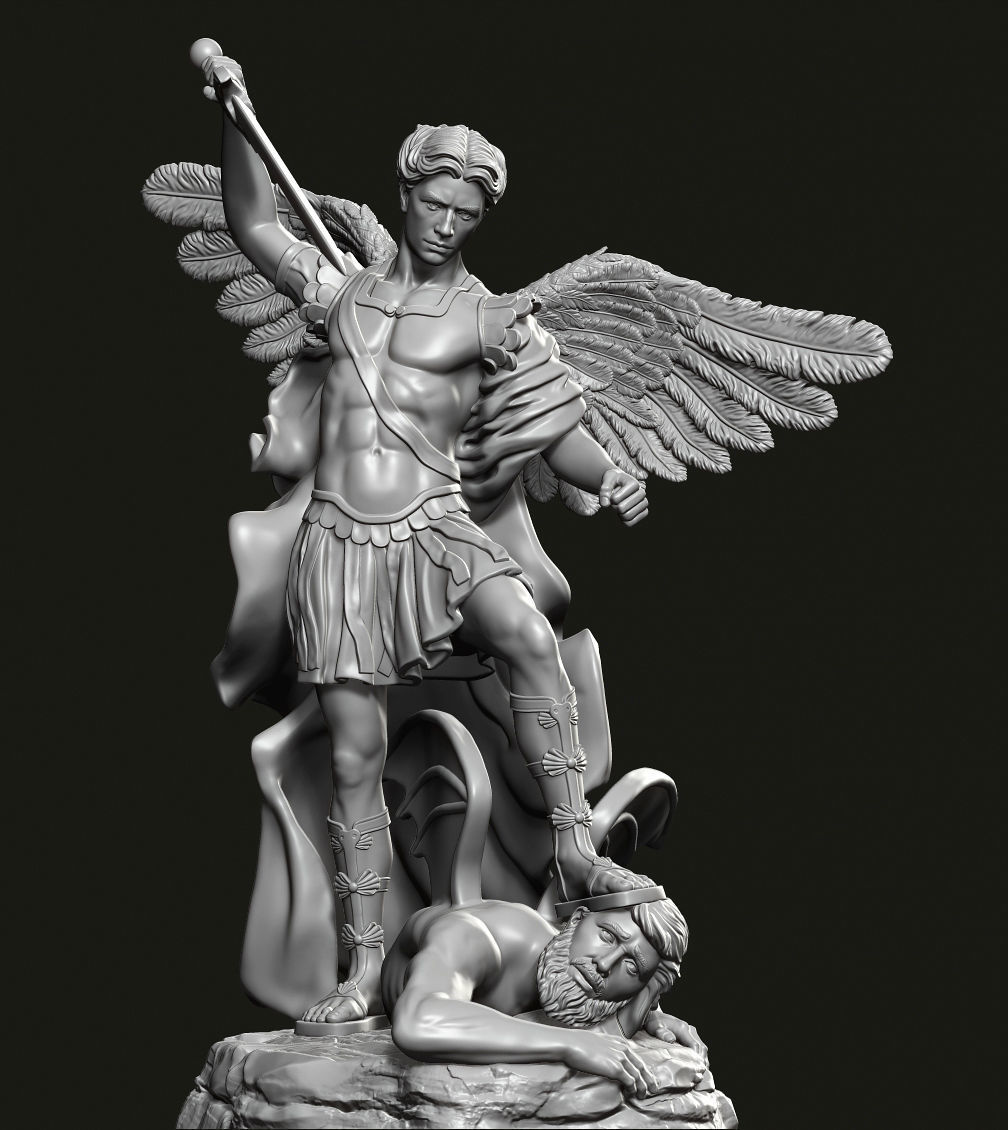 Archangel Michael Statue 3D print model_14
