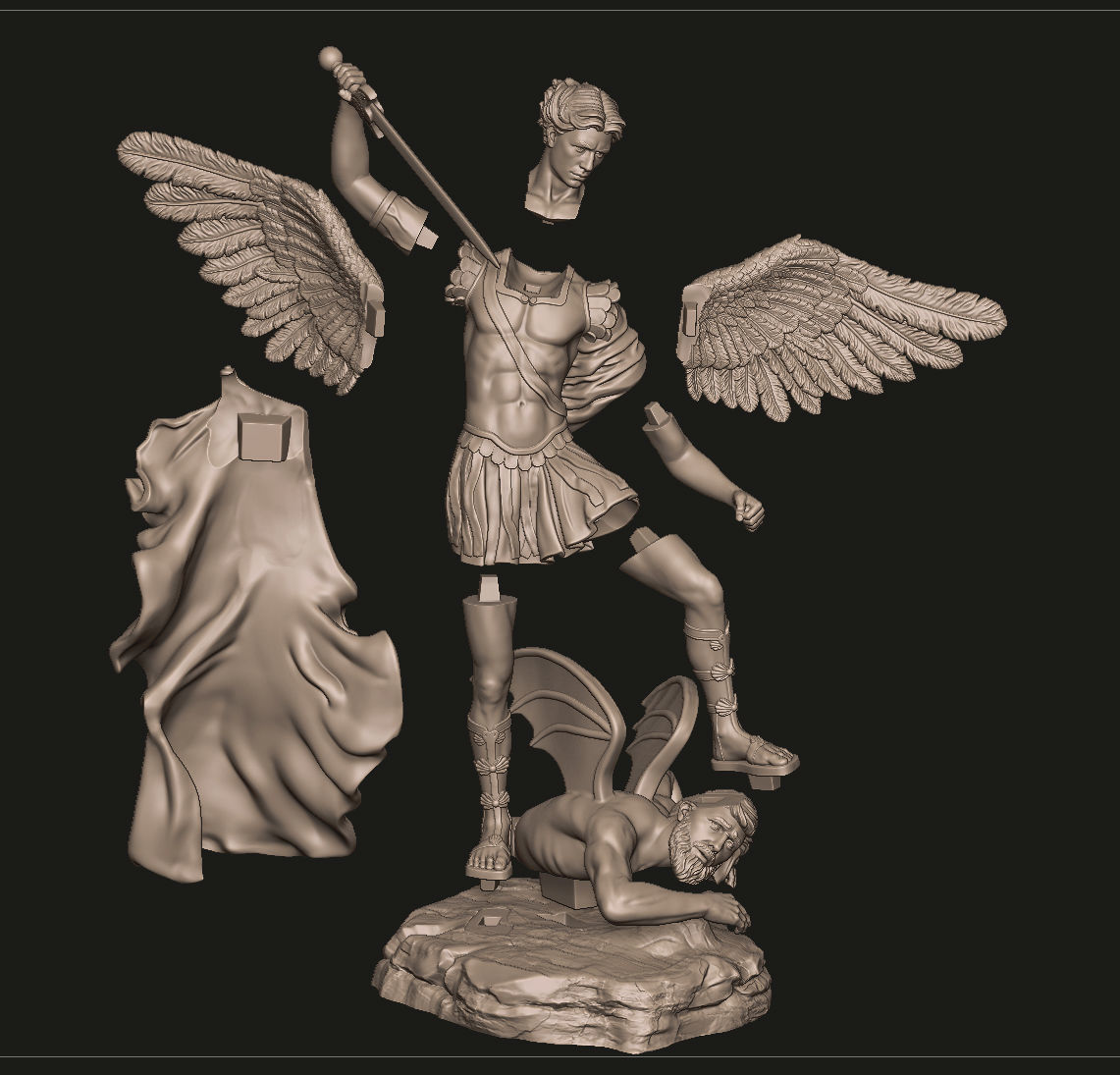 Archangel Michael Statue 3D print model_15