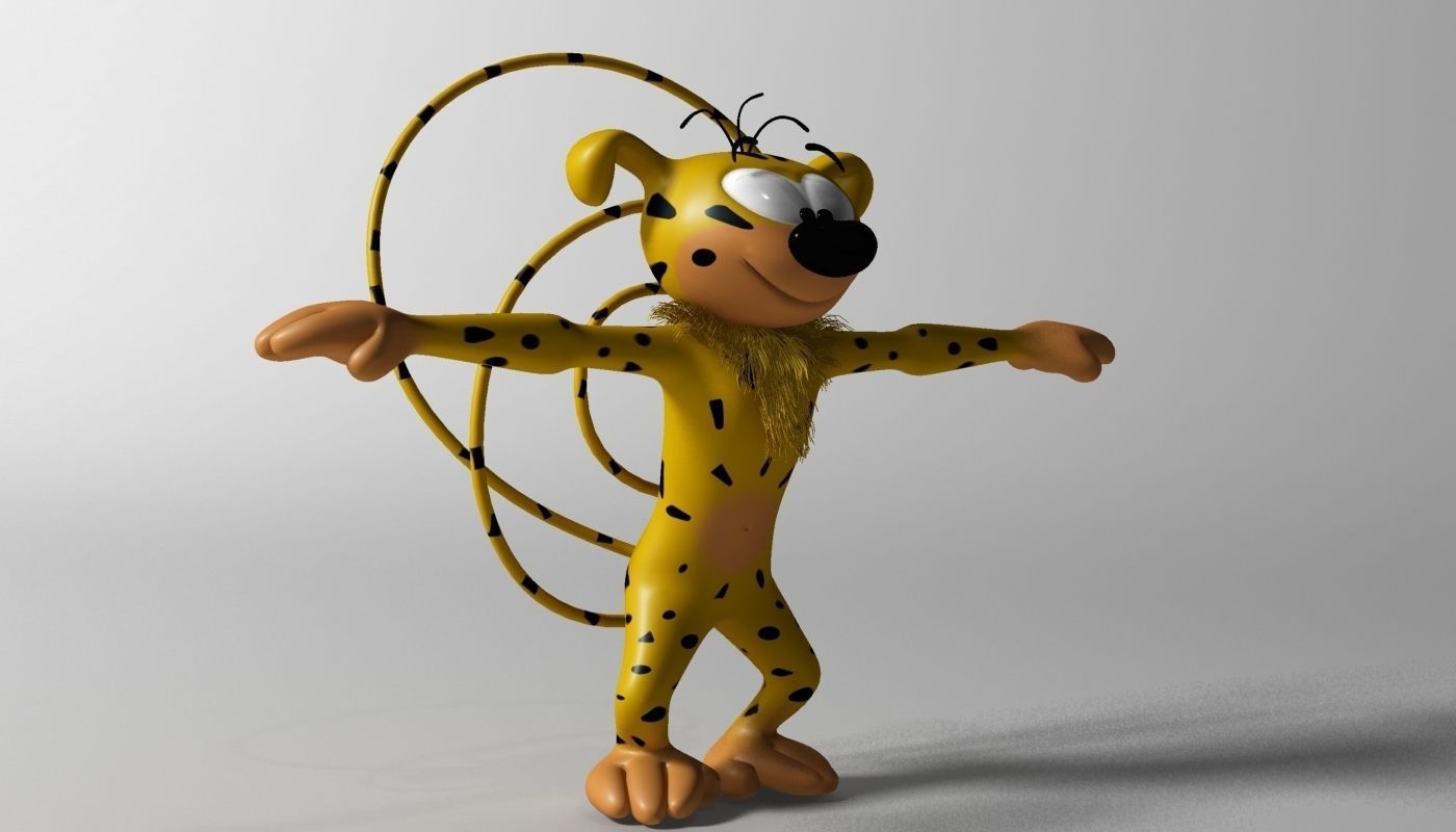 Marsupilami Character RIGGED Low-poly 3D model_3