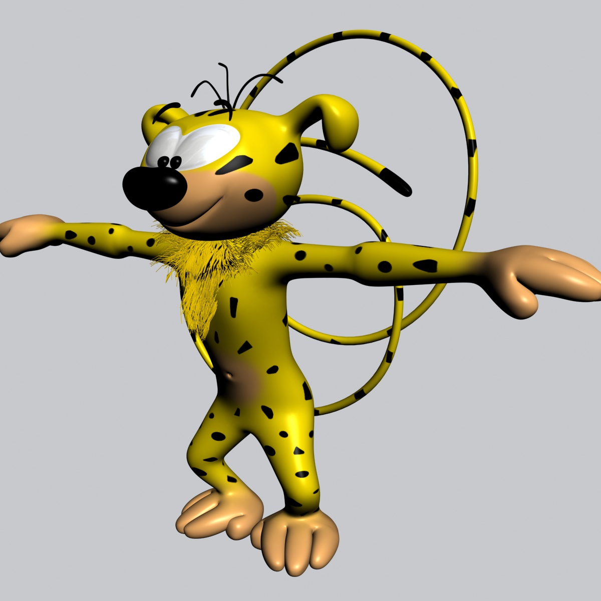 Marsupilami Character RIGGED Low-poly 3D model_9