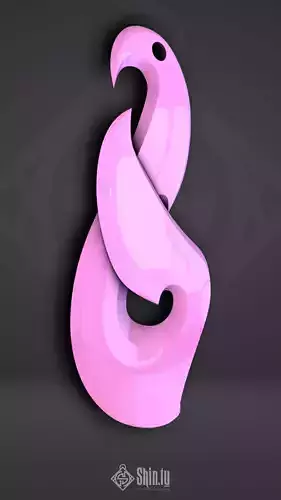 Maori pendant bird hook 3D print model