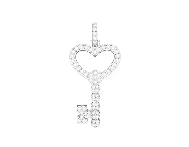 25mm - 1 inch Heart Key Pendant