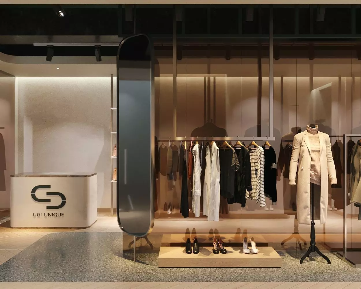 LUXURY CLOTHING STORE INTERIOR DESIGN 3D model_0