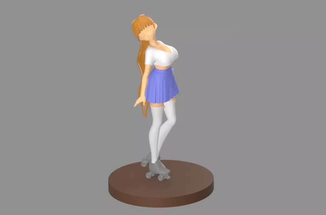 roller skater girl 3D print model 3D print model