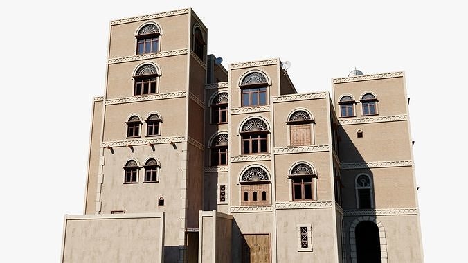 Yemen Buildings Modular Collection Low-poly 3D model 7